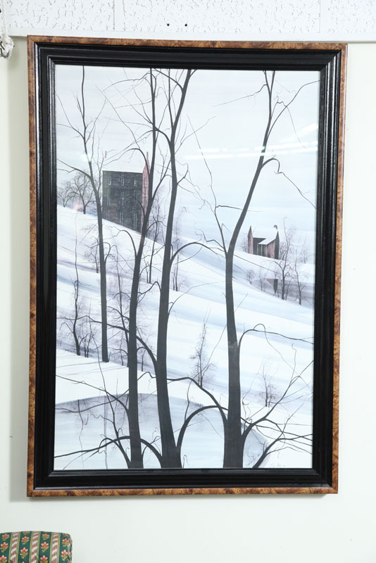 Appraisal: LIMITED EDITION PRINT BY P BUCKLEY MOSS Winter scene with