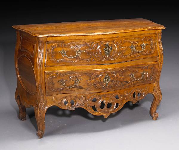 Appraisal: A Louis XV walnut commode mid th century The serpentine