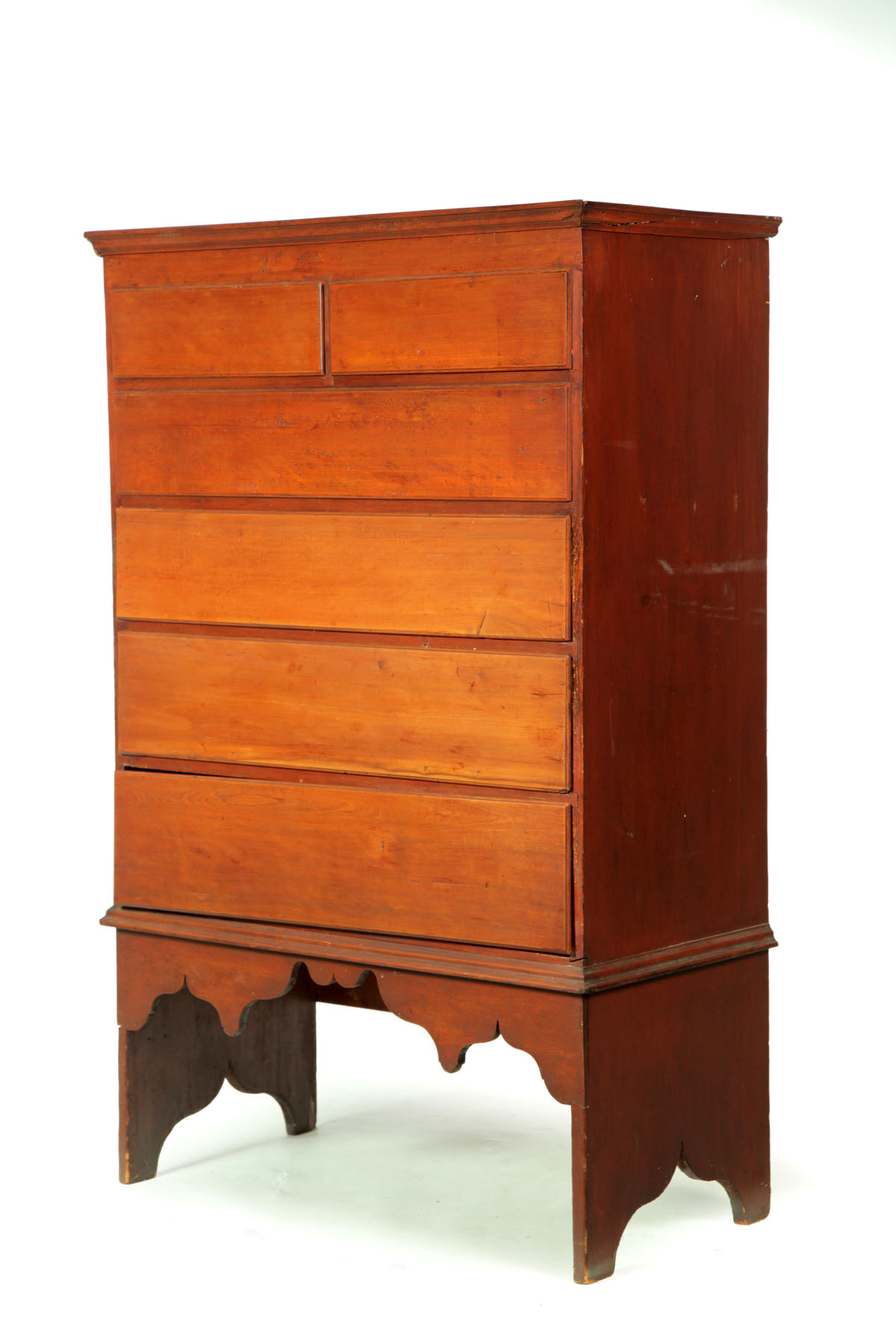 Appraisal: CHIPPENDALE CHEST-OVER-DRAWERS New England nd half- th century cherry and