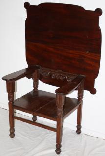 Appraisal: Chair table carved mahogany folding shaped card table top Herter