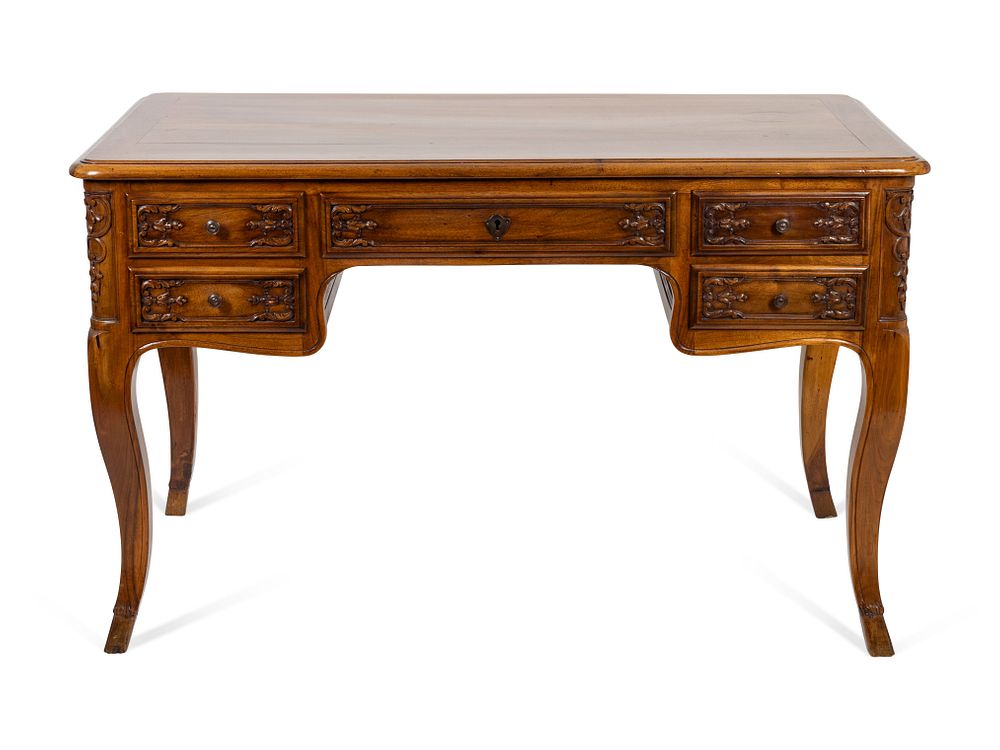 Appraisal: A Louis XV Style Walnut Bureau Plat Height x length