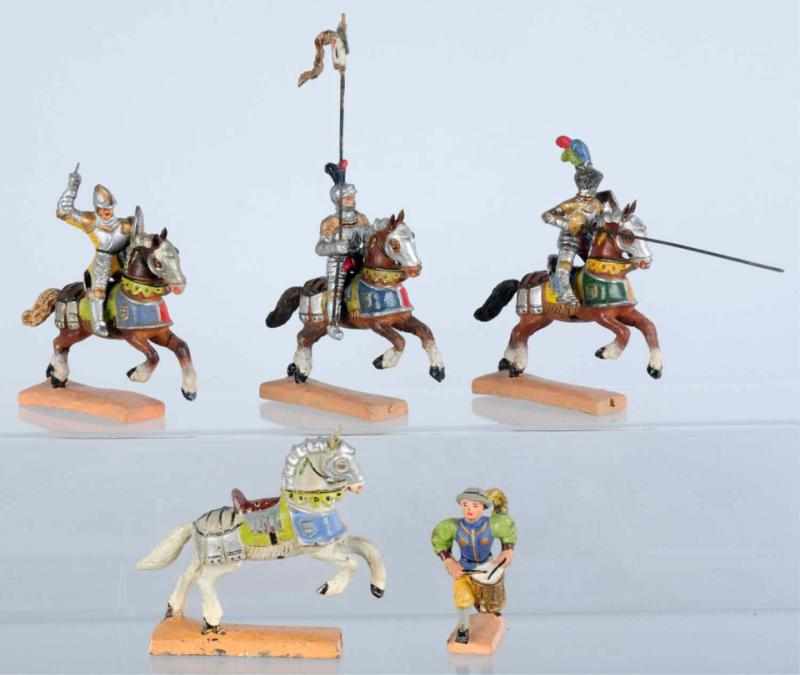 Appraisal: Lineol cm Mounted Knights Drummer Includes a Landsknecht drummer three