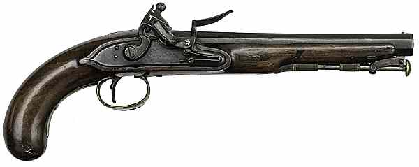 Appraisal: English Flintlock Pistol by H Nock caliber flintlock octagonal barrel