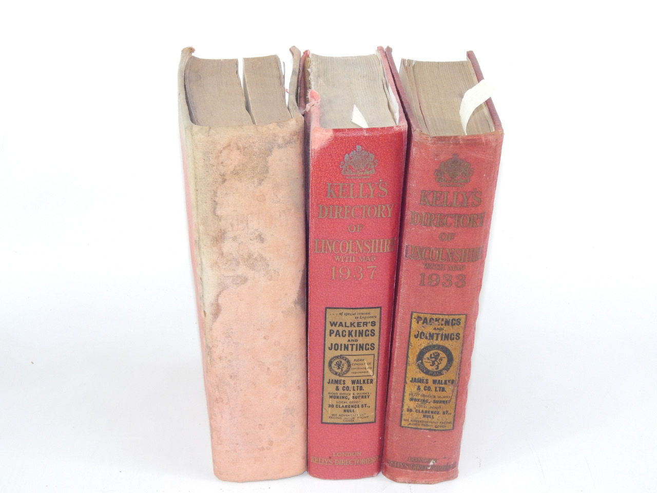 Appraisal: Kelly's Directory for Lincolnshire three volumes and publishers cloth bindings