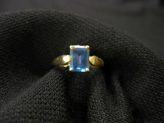 Appraisal: Blue Topaz Ring London blue rectangular gem in k yellow