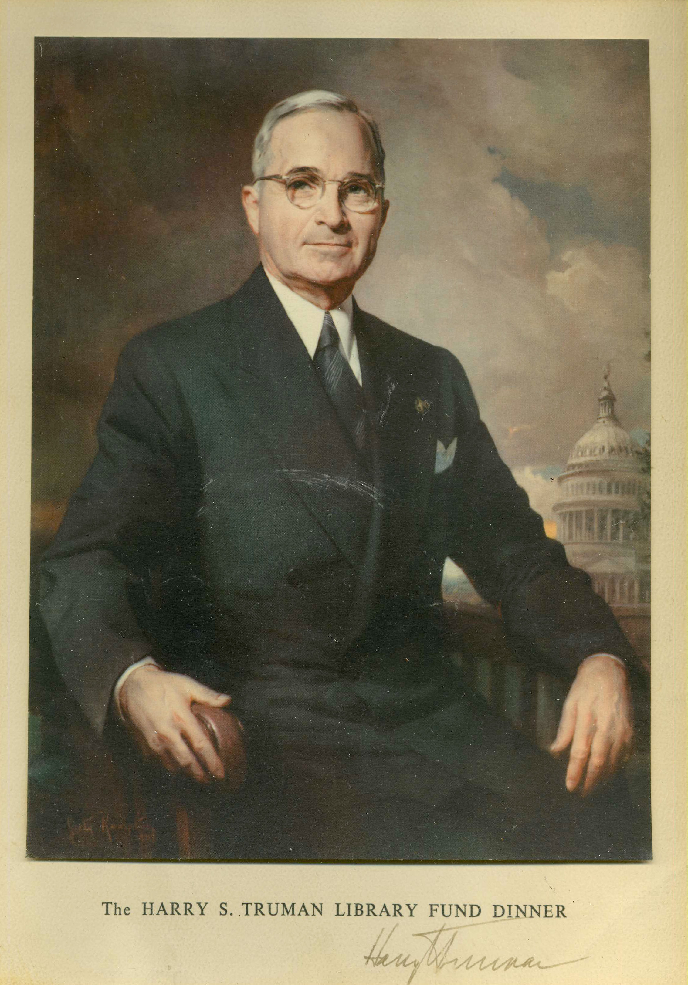 Appraisal: piece Portrait Signed Truman Harry S The Harry S Truman