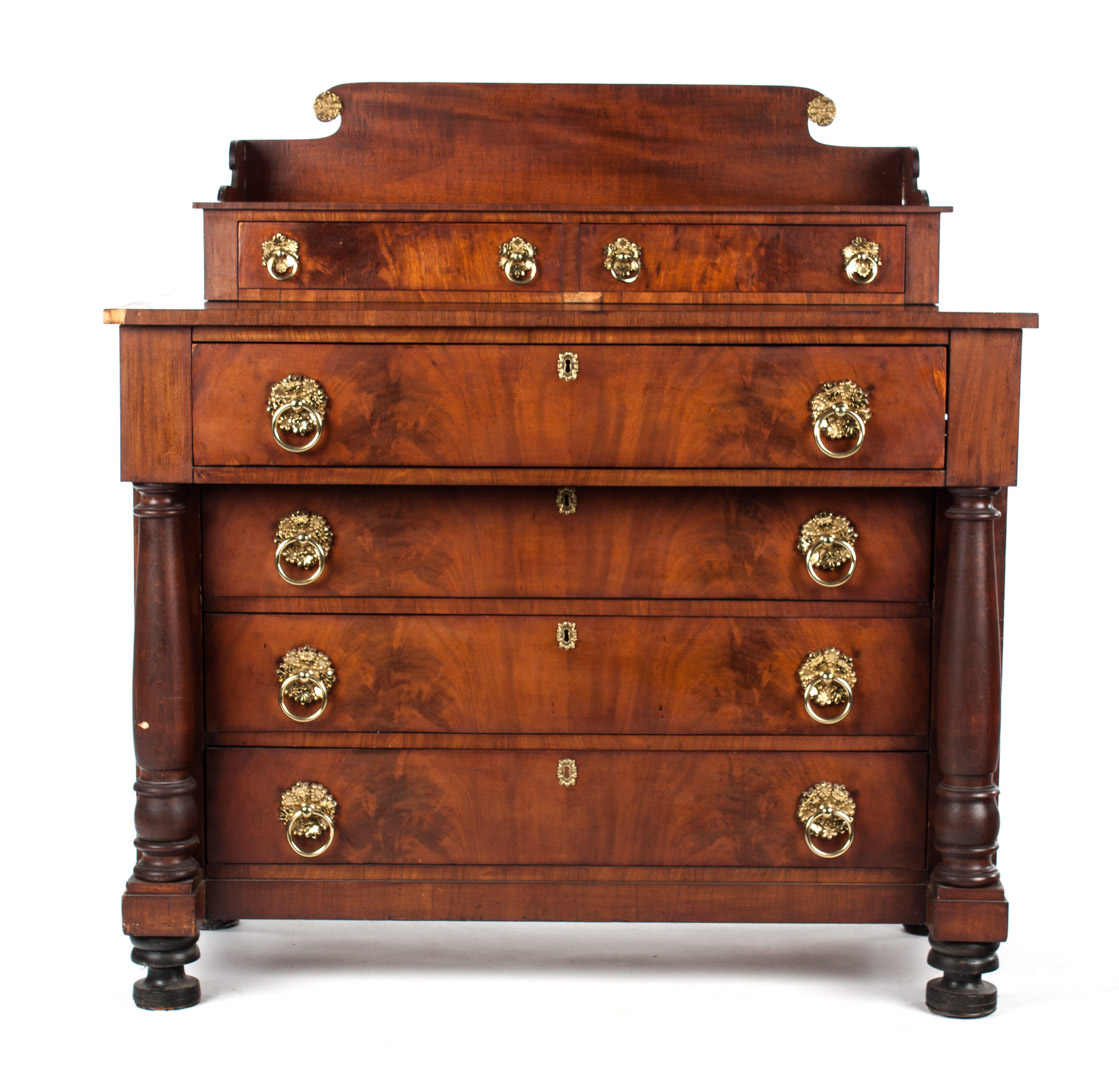 Appraisal: American Classical mahogany deck-top chest circa New England deck with