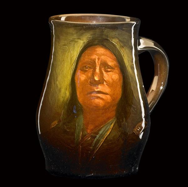 Appraisal: ROOKWOOD Standard glaze Indian mug painted by Sturgis Laurence Sertenta