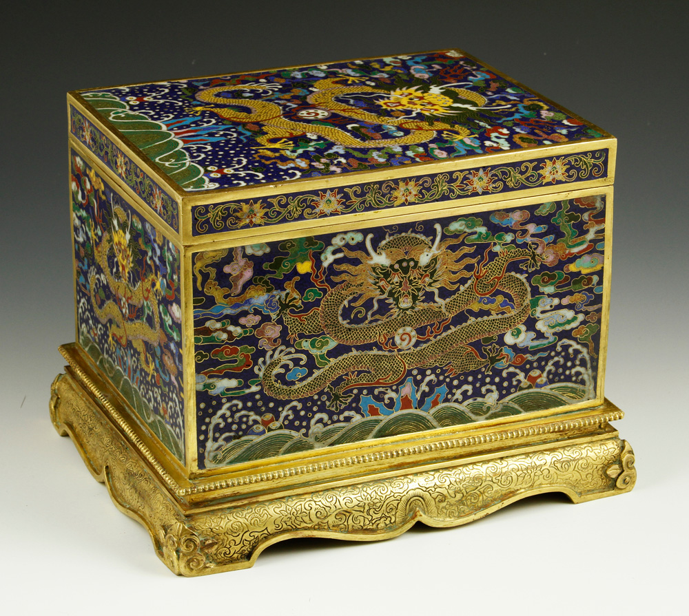 Appraisal: - Chinese Gilt Seal Box Gilt seal box China Qianlong