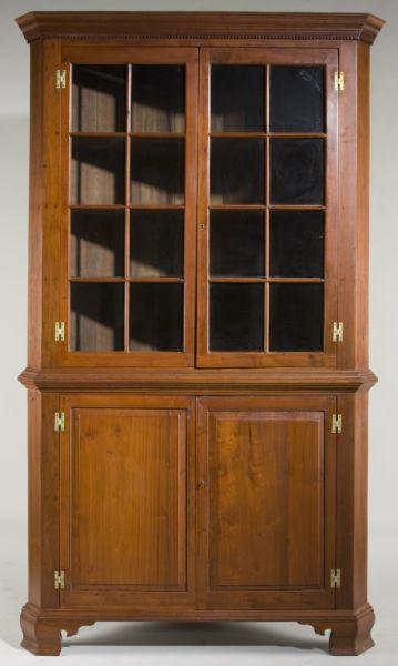 Appraisal: Southern Walnut Corner Cupboard early th century walnut with poplar