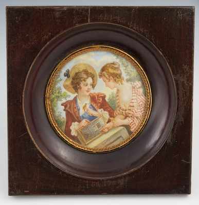 Appraisal: A Miniature Painting on Bone or Ivory Signed Boucher The