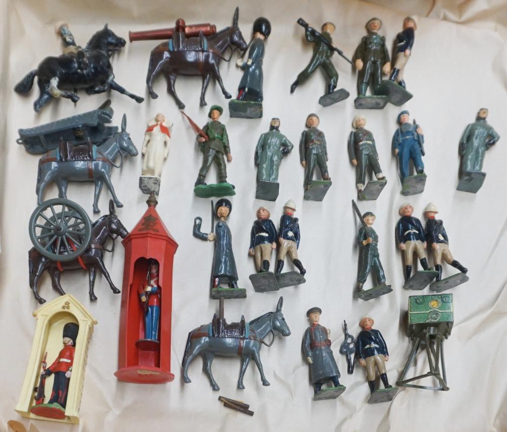 Appraisal: Group of Twenty-Seven Painted Lead and Plastic Soldiers Various signatures