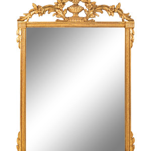 Appraisal: A Louis XVI Style Giltwood Mirror th Century Height x