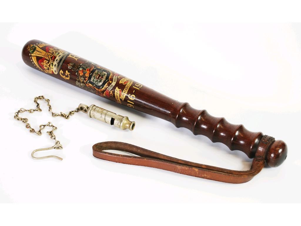 Appraisal: ROCHDALE CONSTABULARY PRESENTATION ROSEWOOD TRUNCHEON - AND A ROCHDALE BOROUGH