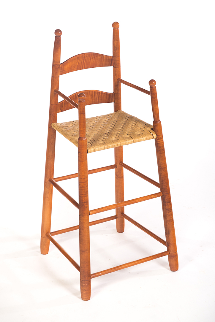 Appraisal: CONTEMPORARY CHILD'S LADDERBACK ARMCHAIR American late th century maple and