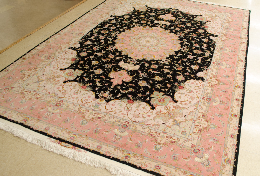 Appraisal: A CONTEMPORARY PERSIAN SILK AND WOOL TABRIZ CARPET floral and