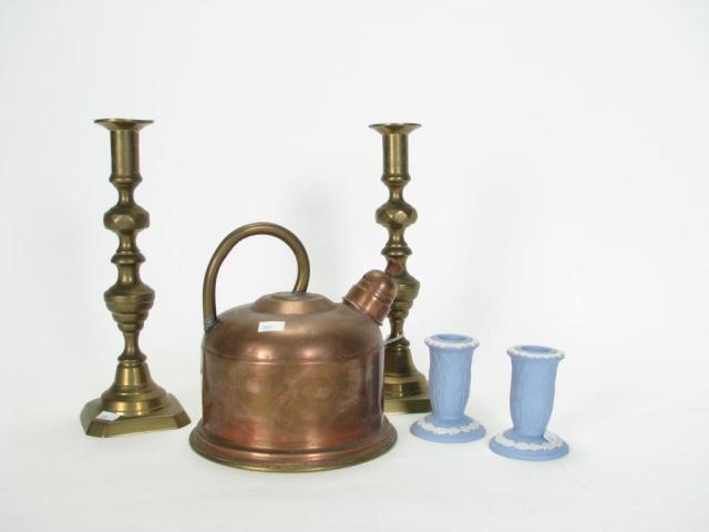 Appraisal: Group of Vintage Accessories including copper tea kettle pair of