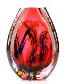 Appraisal: Modern Tear Drop Form Art Glass Vase Signed Harris American