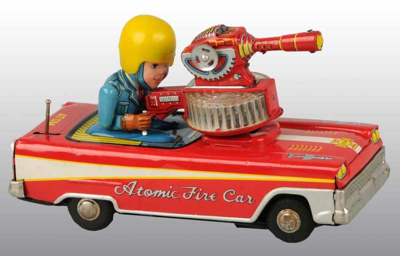 Appraisal: Tin Atomic Fire Car Battery-Operated Toy Description Japanese Working Scarce