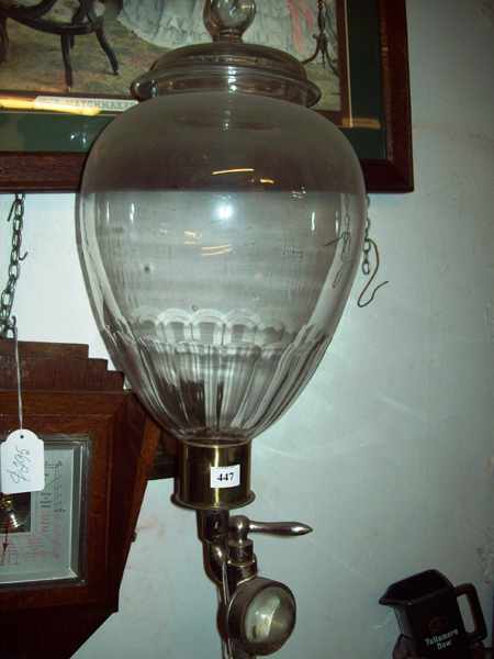 Appraisal: A RARE CRYSTAL CUT WALL MOUNTED CARBOY WITH ORIGINAL TAP