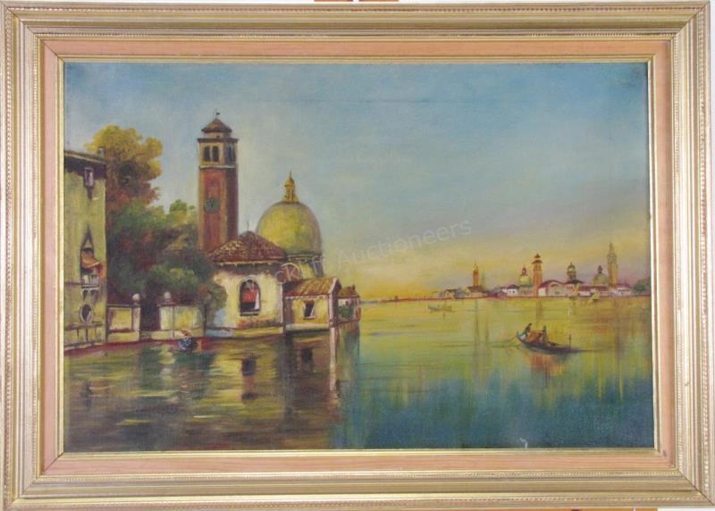 Appraisal: Style of Antoine Bouvard x O C unsigned Venice Depicting