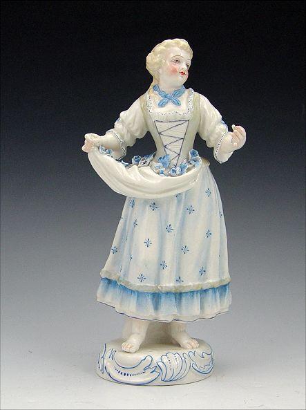 Appraisal: MEISSEN PORCELAIN FIGURE Flower gatherer ''h Free of cracks there