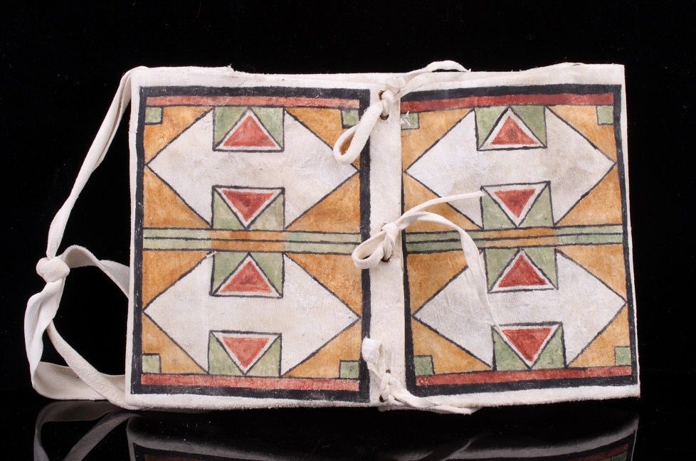 Appraisal: Plains Indians Polychrome Parfleche Envelope Featured in this lot is