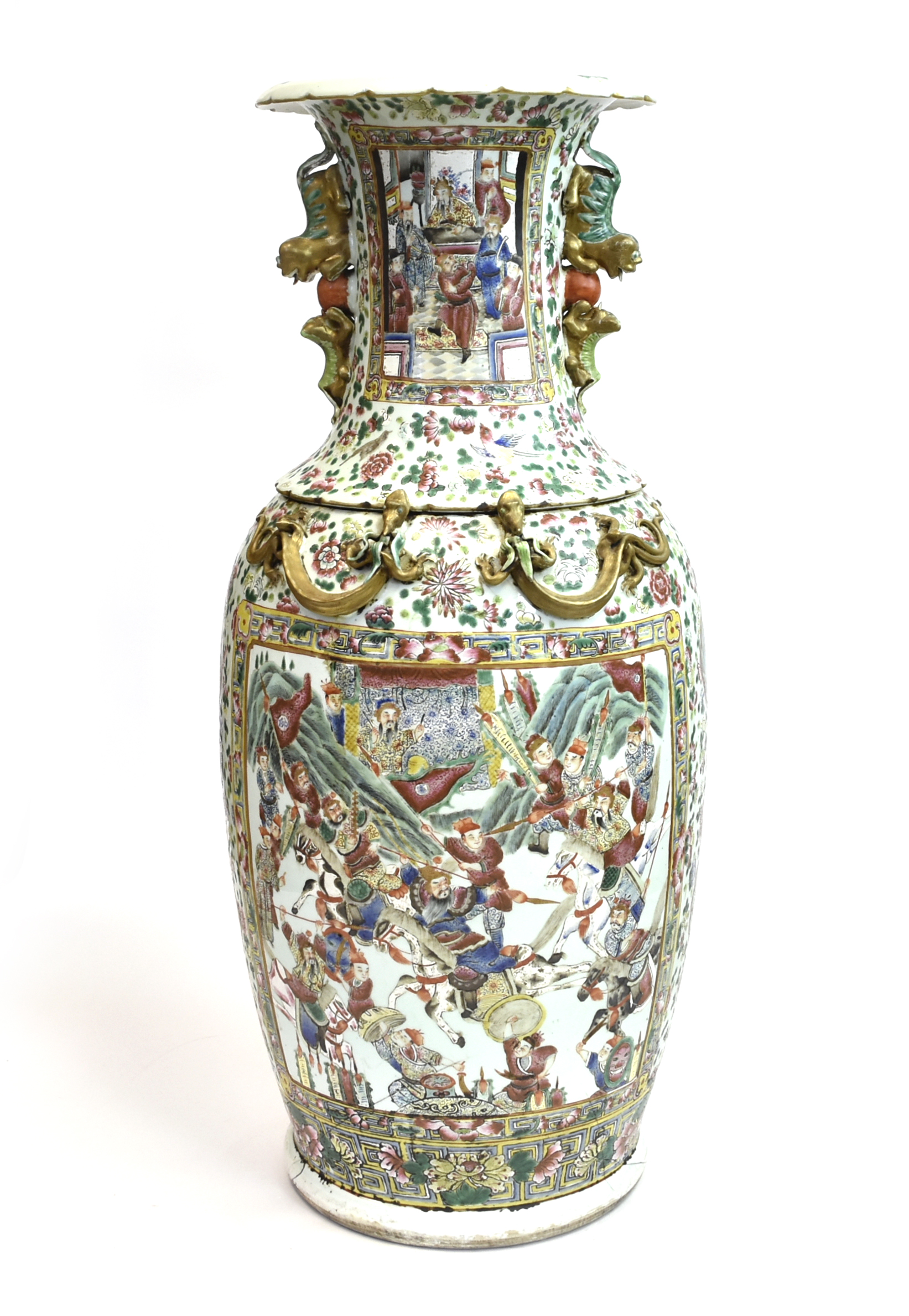 Appraisal: A Massive Chinese th C porcelain vase with wide flared