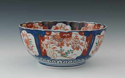 Appraisal: A Chinese Imari Style Bowl Thickly potted bowl with reeded