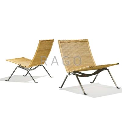 Appraisal: POUL KJAERHOLM FRITZ HANSEN Pair of lounge chairs PK Denmark