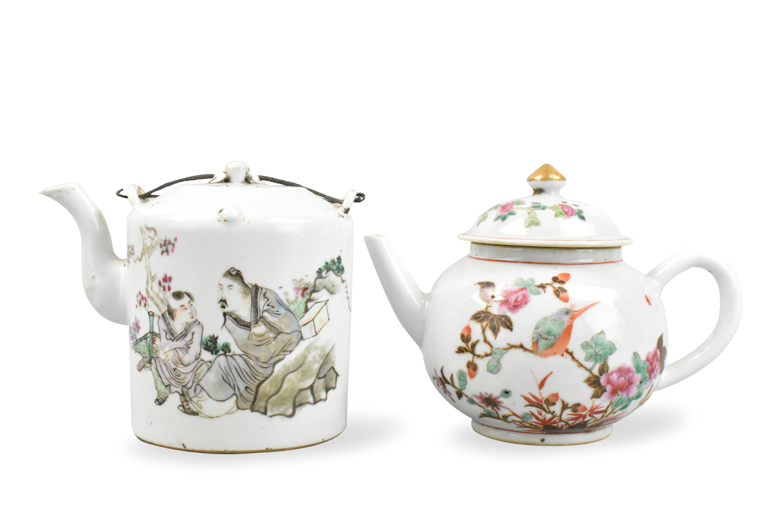 Appraisal: Two Chinese famille rose teapots dating from the th- th