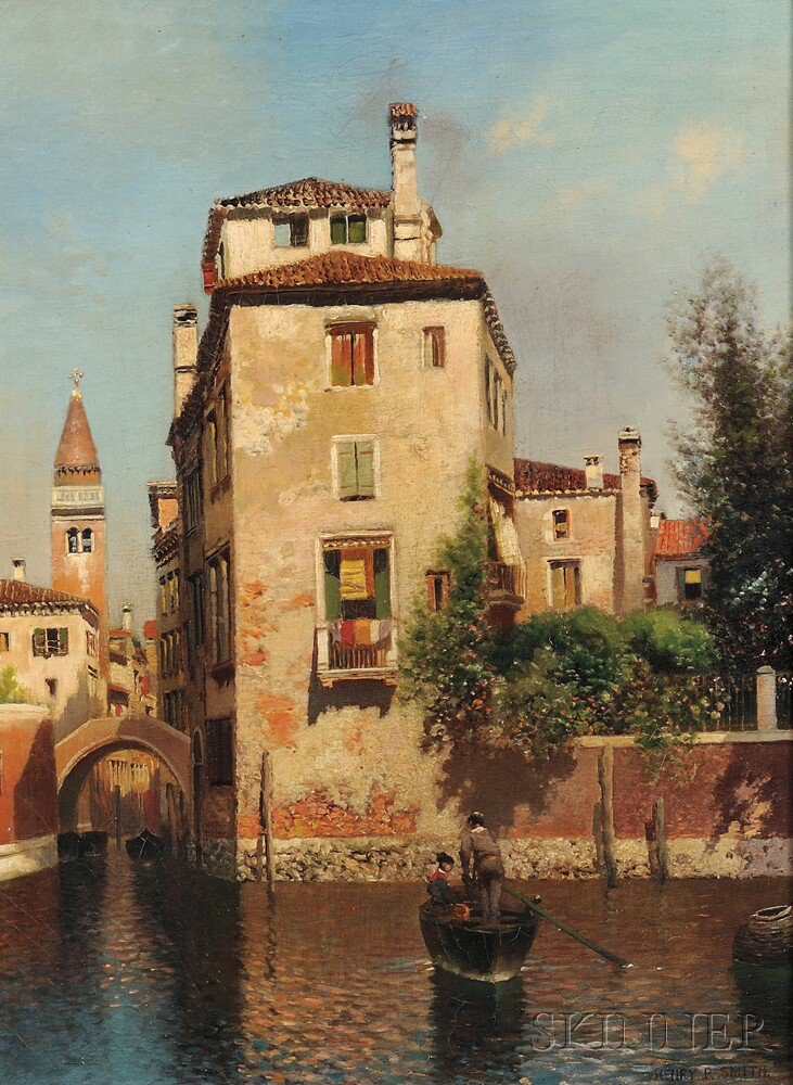 Appraisal: Henry Pember Smith American - A Small Canal Venice Signed