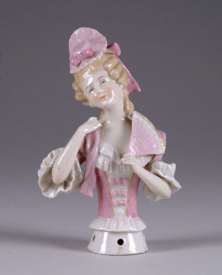 Appraisal: - FANCY GERMAN PIN CUSHION OF LADY HOLDING FAN A