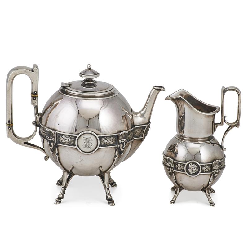 Appraisal: BALL BLACK CO MEDALLION STERLING COFFEE SET Condition Report Several