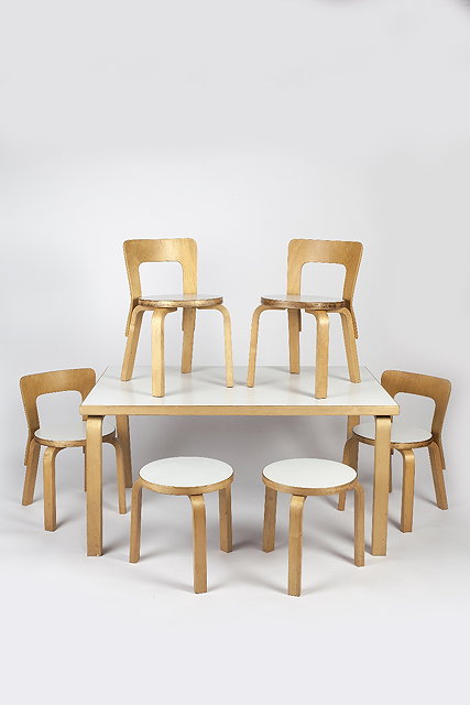 Appraisal: Alvar Aalto Finnish - for ArtekSet of four child's chairs