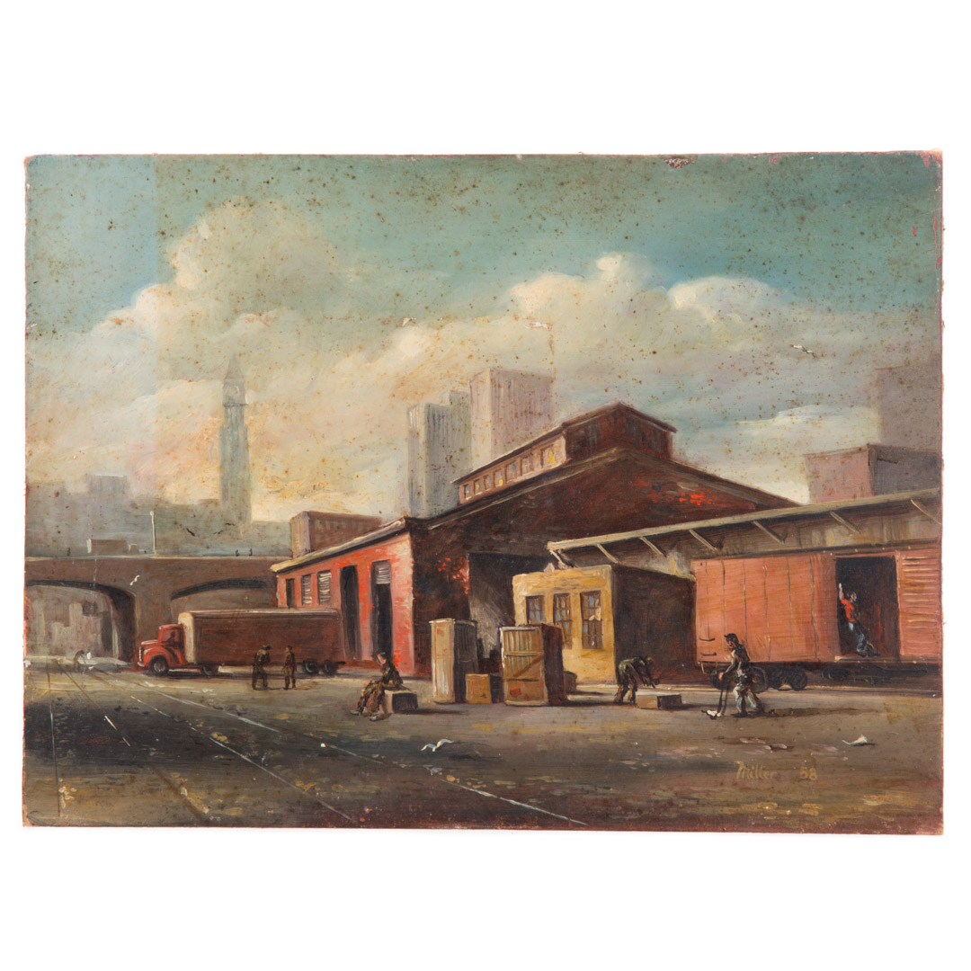 Appraisal: Melvin Miller Baltimore Warehouses oil Melvin Orville Miller Jr American