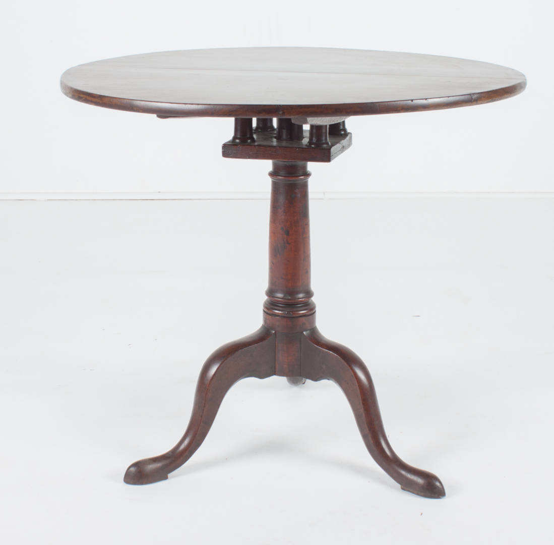 Appraisal: George III walnut tilt-top tea table th century bird cage