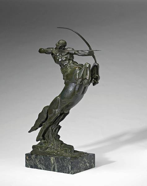 Appraisal: A unique 'Centaur' showroom display bronze for Unic cars by