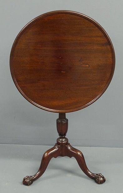 Appraisal: Chippendale style mahogany candlestand with a dished top and ball