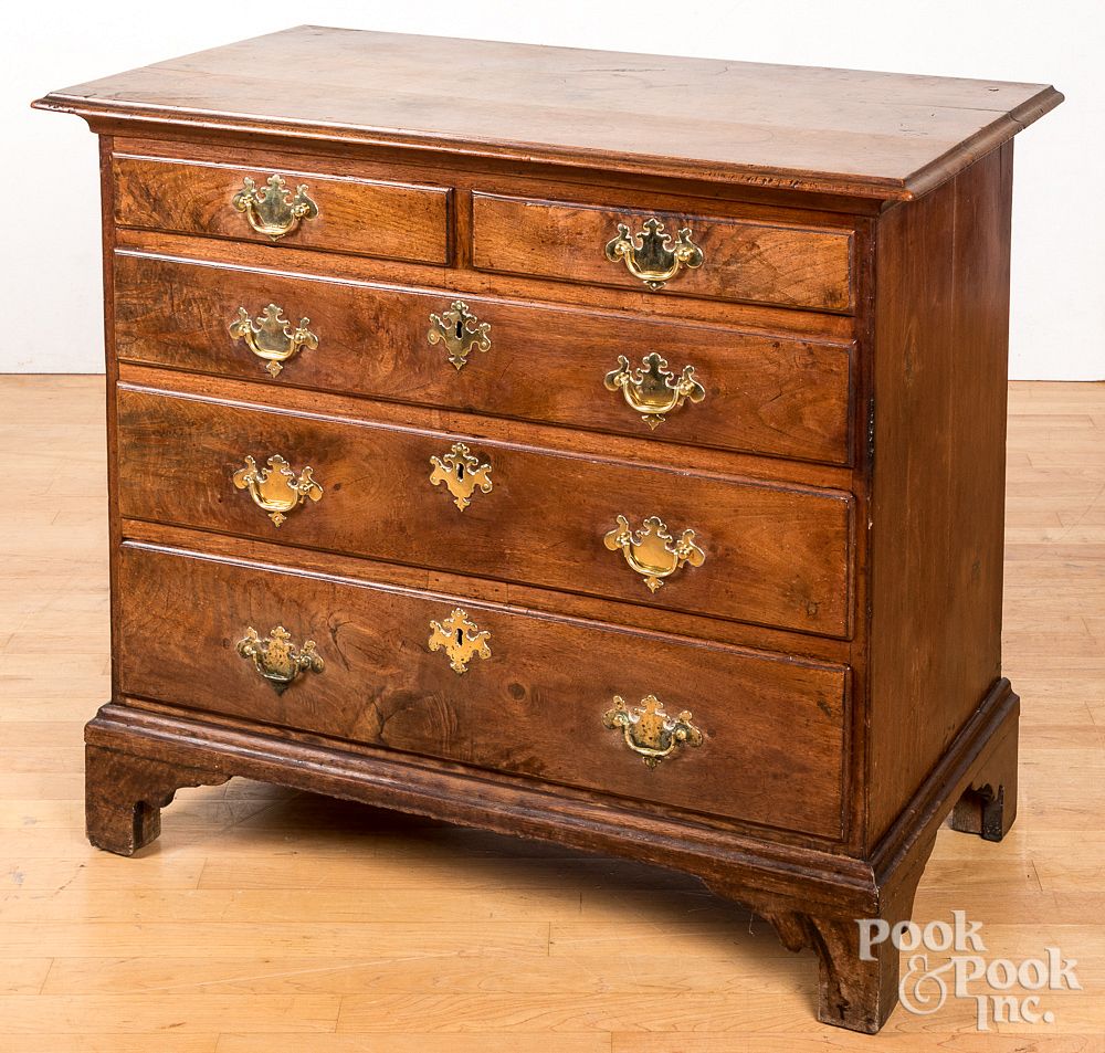 Appraisal: Pennsylvania Chippendale walnut chest of drawers Pennsylvania Chippendale walnut chest