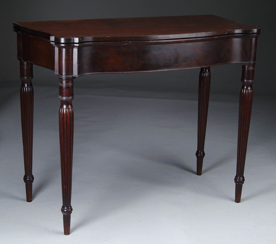 Appraisal: FINE SHERATON MAHOGANY CARD TABLE ATTRIBUTED TO THE SHOP OF