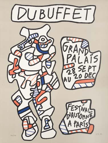 Appraisal: JEAN DUBUFFET Grand Palais Color lithograph x mm x inches