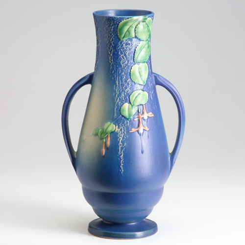 Appraisal: Fine ROSEVILLE blue Fuchsia floor vase - Excellent condition very