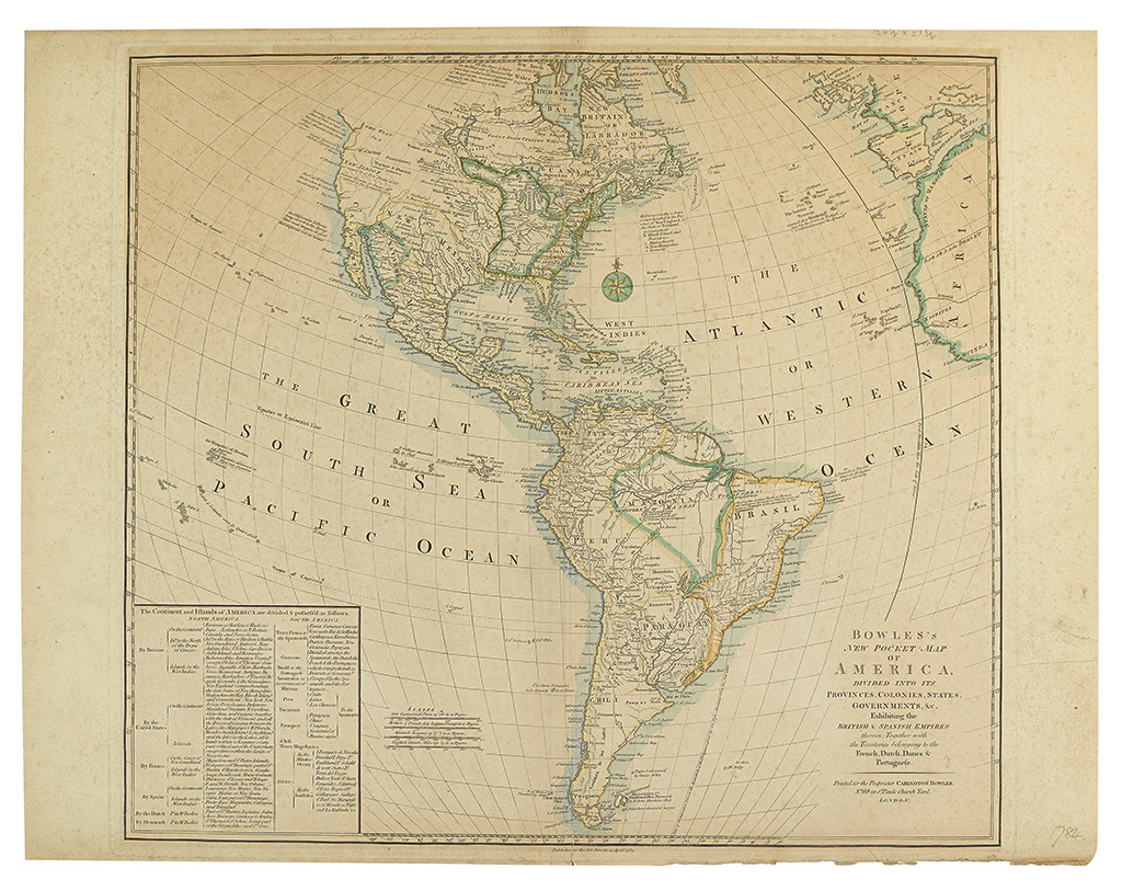 Appraisal: BOWLES CARRINGTON Bowles's New Pocket-Map of America divided into its