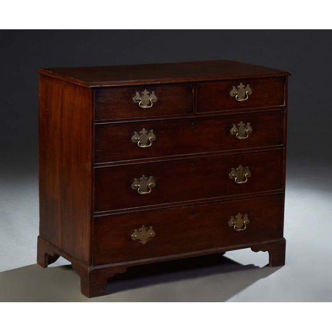 Appraisal: English Georgian Mahogany Chest th c the stepped ogee edge