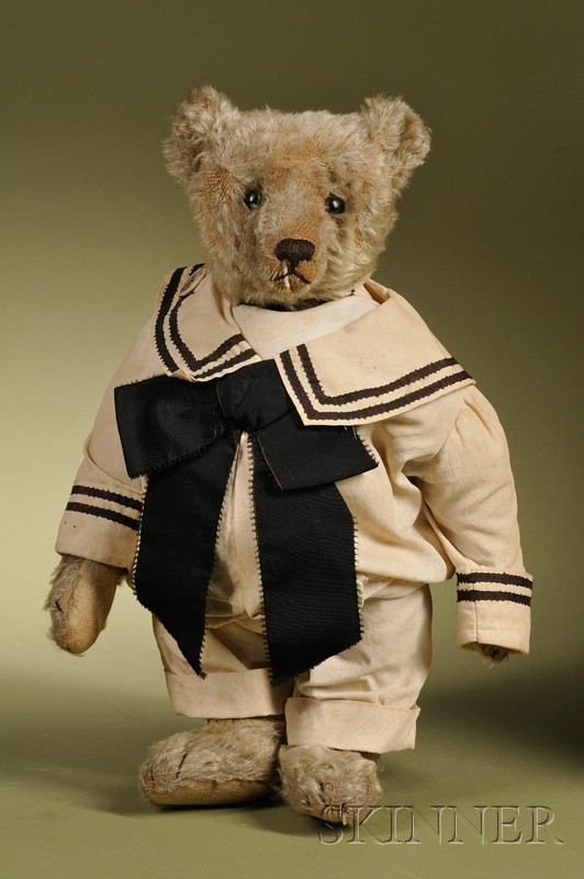 Appraisal: Steiff Beige Teddy Bear Germany c beige mohair with shoe