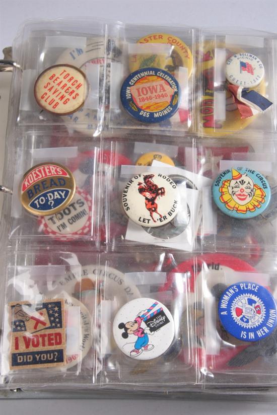 Appraisal: ADVERTISING SOUVENIR FRATERNAL AND OTHER PIN-BACK BUTTONS Lte th through