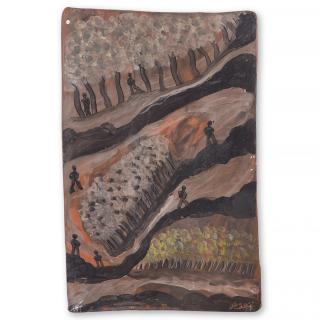 Appraisal: Jules Agard -sided ceramic tile Jules Agard French - -sided