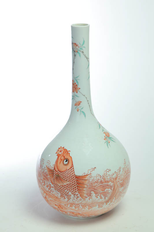 Appraisal: TALL VASE China late th-early th century porcelain Bulbous vase