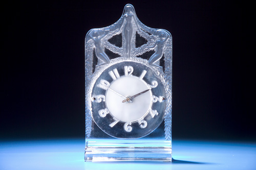 Appraisal: R LALIQUE Rare clock Helene clear and frosted with original